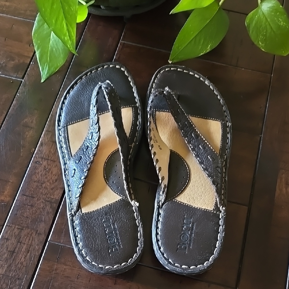 Born Black and Tan Sandals